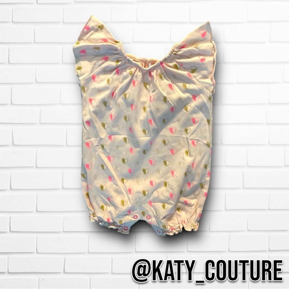 EGG BY SUSAN LAZAR ADORABLE HEART PRINT BABY ROMPER, SIZE 12M, NWOT.